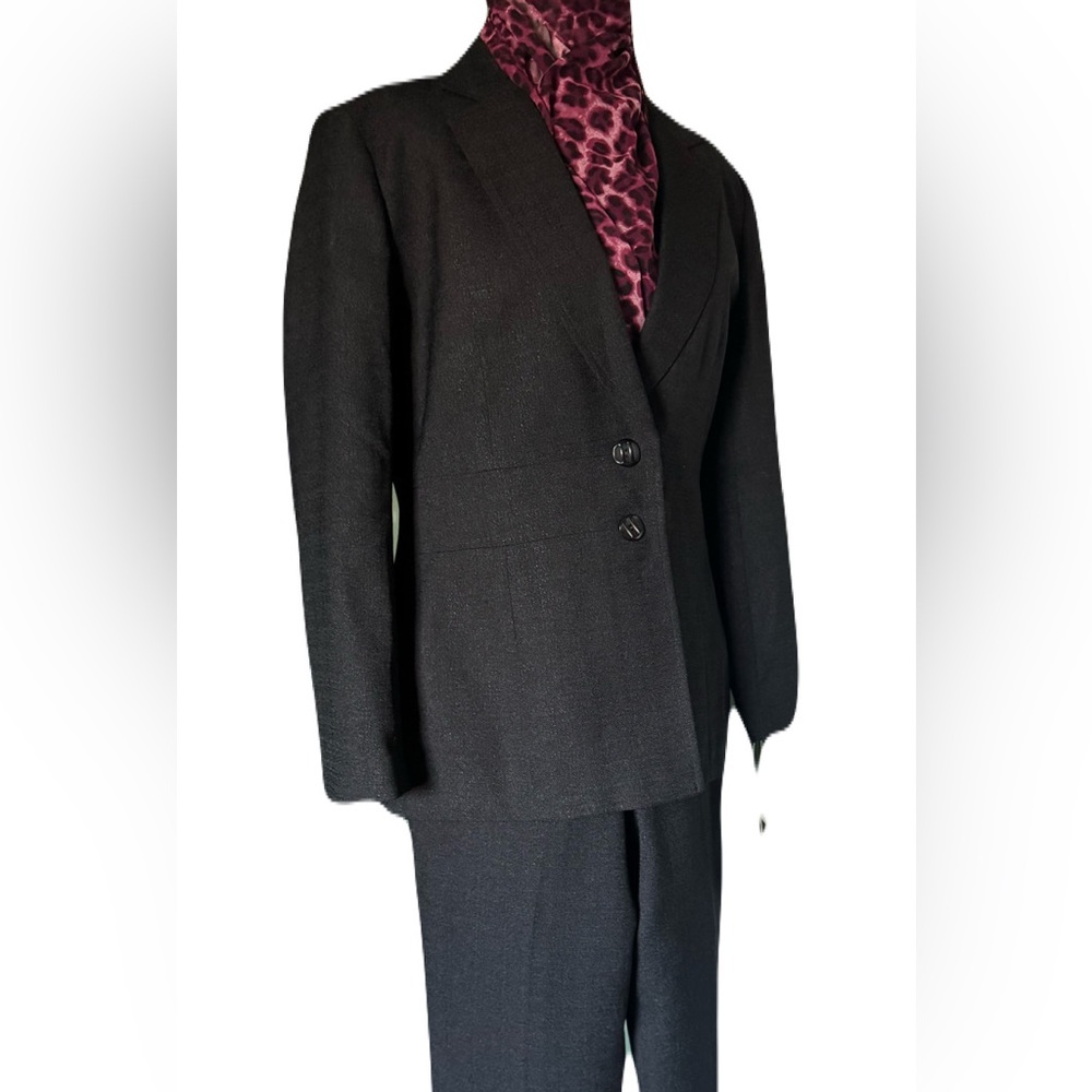 Clio NWT Classic Black Tailored Pants Suit Size 12P - Picture 5 of 9